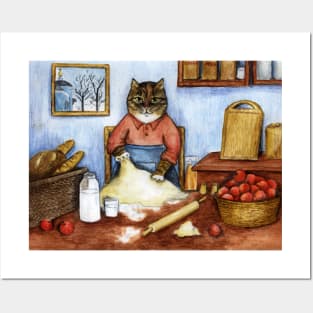 Cat in the kitchen Posters and Art